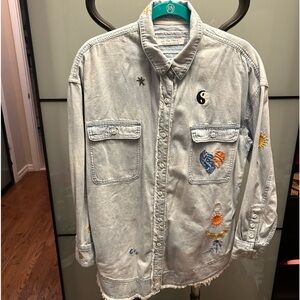 We The Free Embroidered Denim Shirt